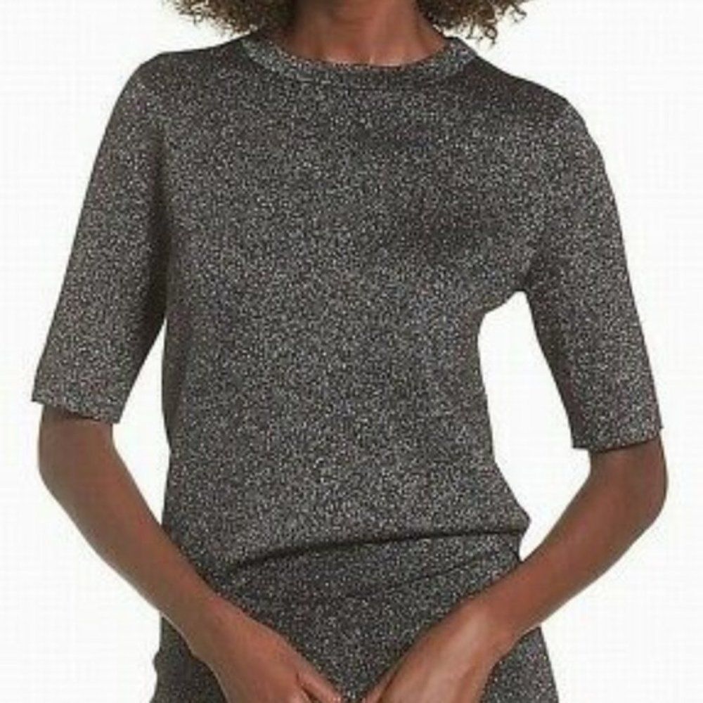 Leith Metallic Mid Sleeve Crew Neck size XS